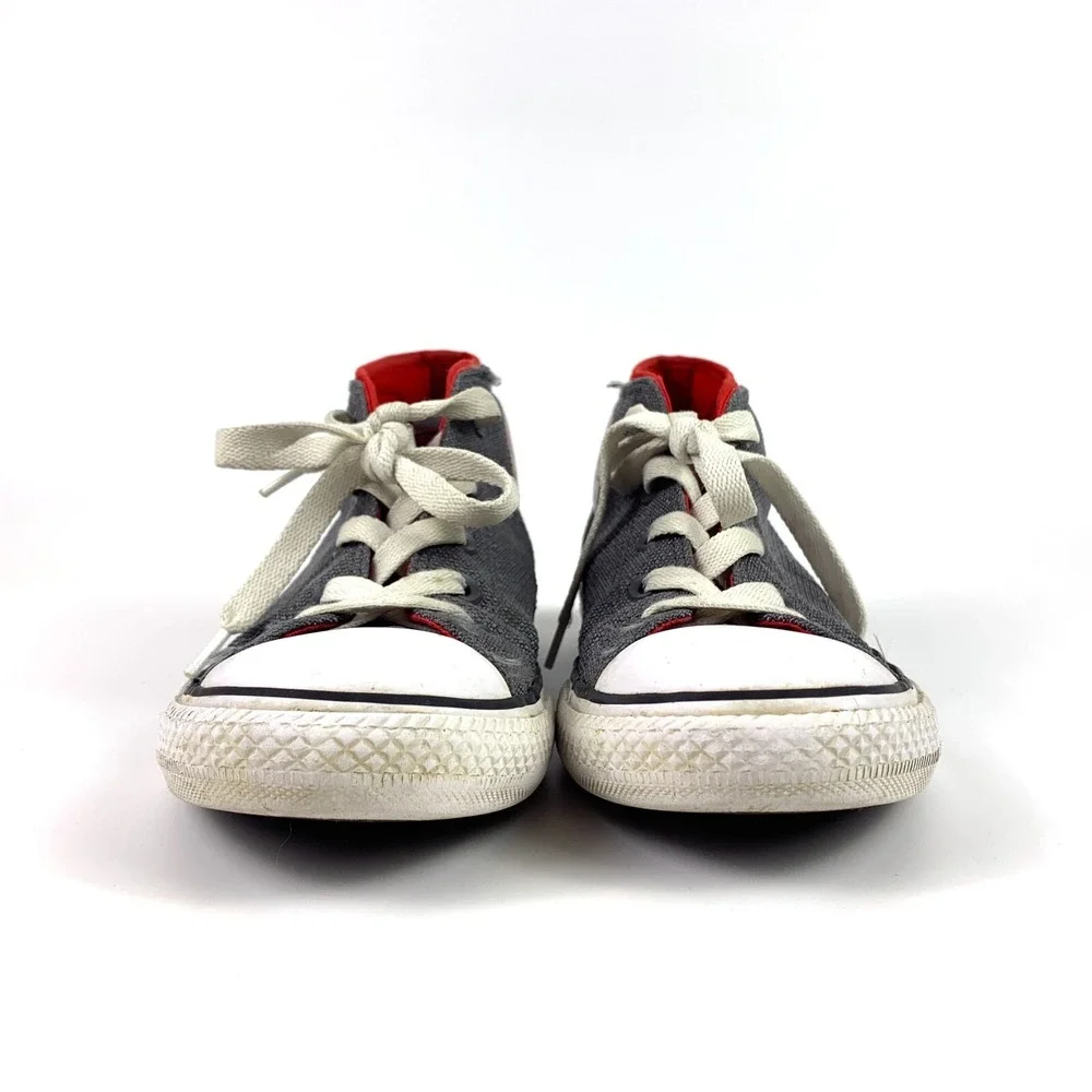 Converse All Star Syde Street Mid Sneaker Jr Sz 4 Red‎ Gray Black Chuck Taylor